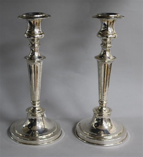 A pair of George V silver Sabbath Day candlesticks, Rosenzweig, Taitelbaum & Co, London, 1919,